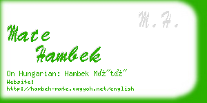 mate hambek business card